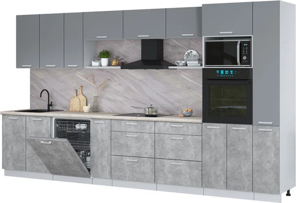 Кухонный гарнитур Интерлиния Мила Лайт 3.8-ПМ1  - фото