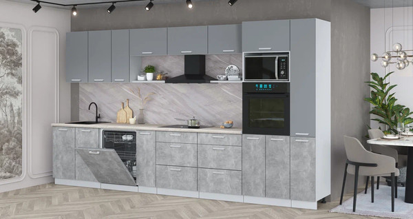 Кухонный гарнитур Интерлиния Мила Лайт 3.8-ПМ1 