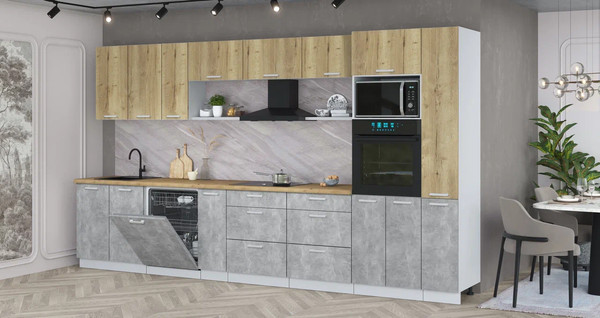 Кухонный гарнитур Интерлиния Мила Лайт 3.8-ПМ1 