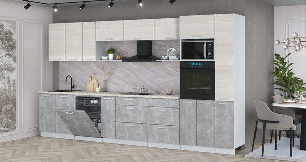 Кухонный гарнитур Интерлиния Мила Лайт 3.8-ПМ1 