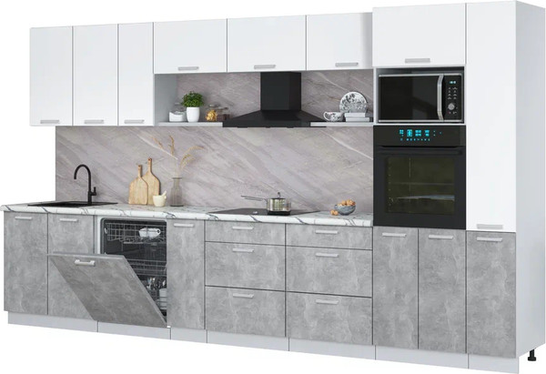 Кухонный гарнитур Интерлиния Мила Лайт 3.8-ПМ1  - фото