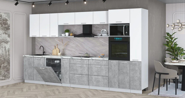 Кухонный гарнитур Интерлиния Мила Лайт 3.8-ПМ1 