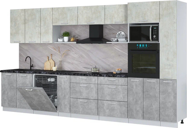 Кухонный гарнитур Интерлиния Мила Лайт 3.8-ПМ1  - фото