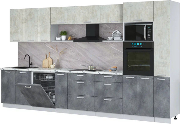 Кухонный гарнитур Интерлиния Мила Лайт 3.8-ПМ1 - фото