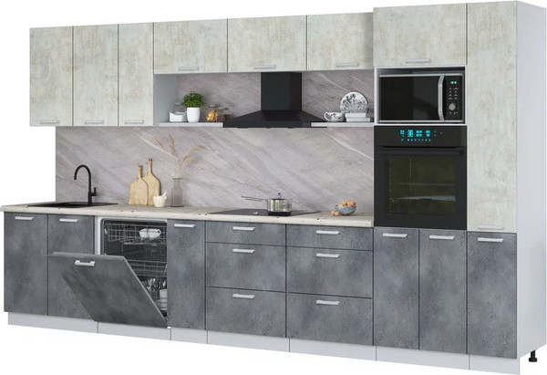 Кухонный гарнитур Интерлиния Мила Лайт 3.8-ПМ1  - фото