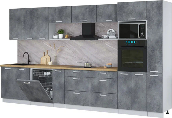 Кухонный гарнитур Интерлиния Мила Лайт 3.8-ПМ1  - фото