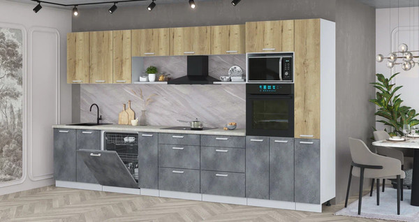 Кухонный гарнитур Интерлиния Мила Лайт 3.8-ПМ1 