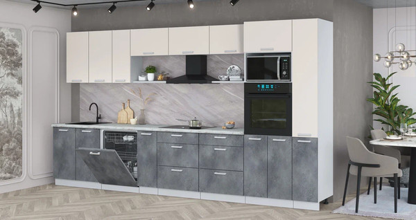 Кухонный гарнитур Интерлиния Мила Лайт 3.8-ПМ1 