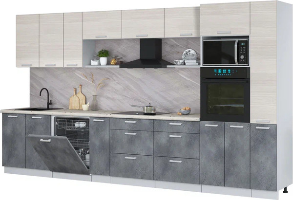 Кухонный гарнитур Интерлиния Мила Лайт 3.8-ПМ1  - фото