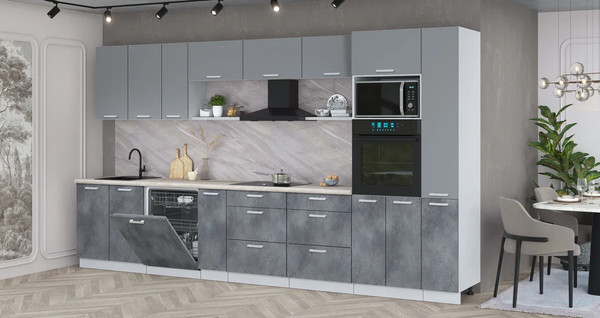 Кухонный гарнитур Интерлиния Мила Лайт 3.8-ПМ1 