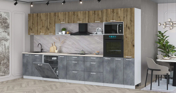 Кухонный гарнитур Интерлиния Мила Лайт 3.8-ПМ1 