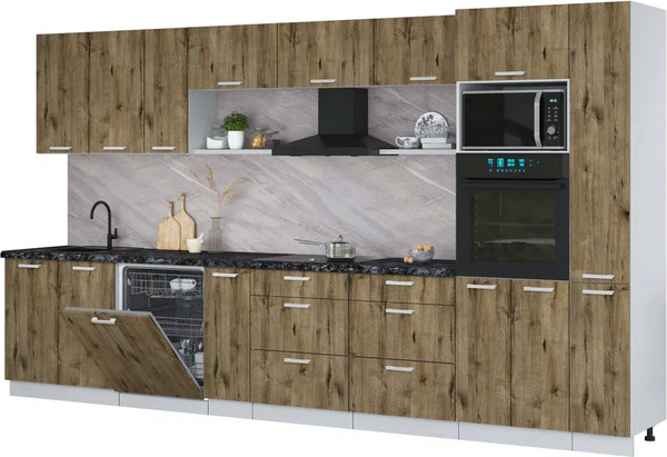 Кухонный гарнитур Интерлиния Мила Лайт 3.8-ПМ1  - фото