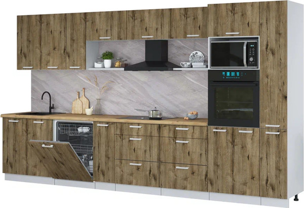 Кухонный гарнитур Интерлиния Мила Лайт 3.8-ПМ1  - фото