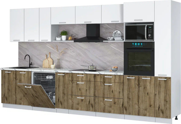 Кухонный гарнитур Интерлиния Мила Лайт 3.8-ПМ1  - фото