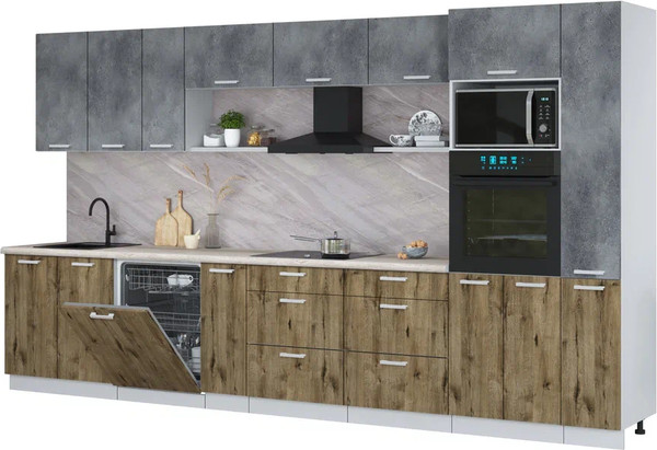 Кухонный гарнитур Интерлиния Мила Лайт 3.8-ПМ1  - фото