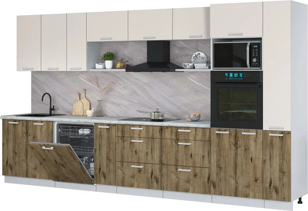 Кухонный гарнитур Интерлиния Мила Лайт 3.8-ПМ1  - фото