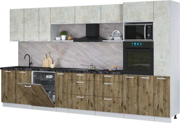 Кухонный гарнитур Интерлиния Мила Лайт 3.8-ПМ1  - фото