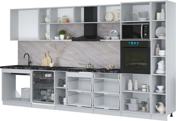 Кухонный гарнитур Интерлиния Мила Лайт 3.8-ПМ1 