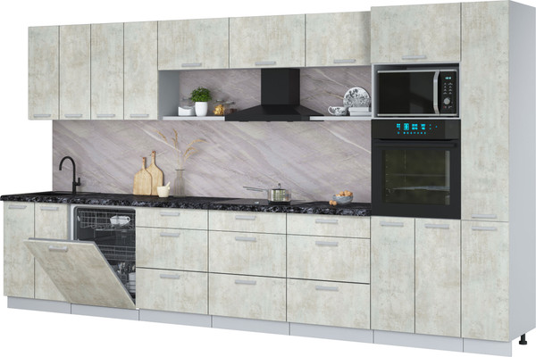 Кухонный гарнитур Интерлиния Мила Лайт 3.9-ПМ1  - фото