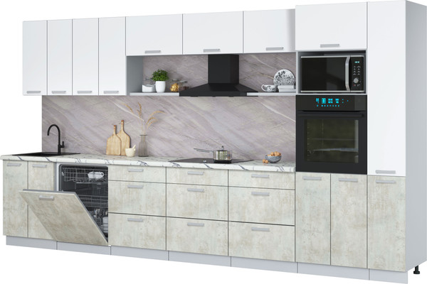 Кухонный гарнитур Интерлиния Мила Лайт 3.9-ПМ1  - фото