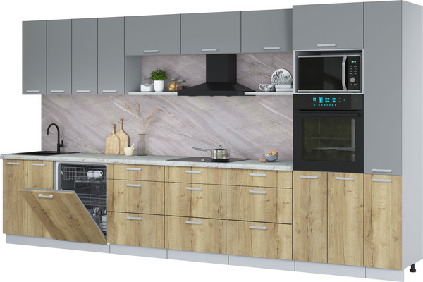 Кухонный гарнитур Интерлиния Мила Лайт 3.9-ПМ1  - фото