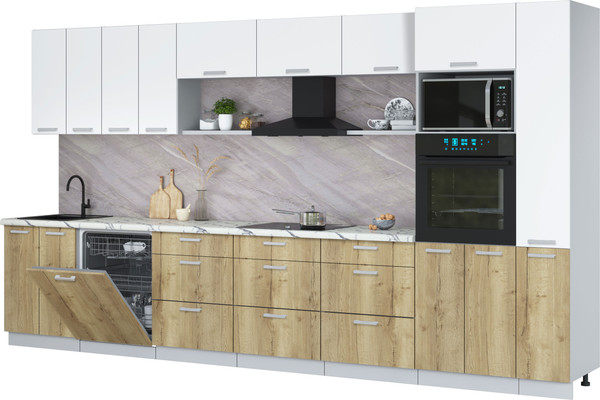 Кухонный гарнитур Интерлиния Мила Лайт 3.9-ПМ1  - фото