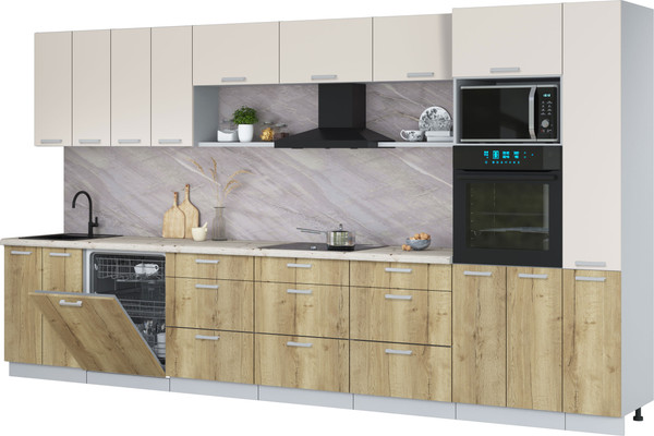 Кухонный гарнитур Интерлиния Мила Лайт 3.9-ПМ1  - фото