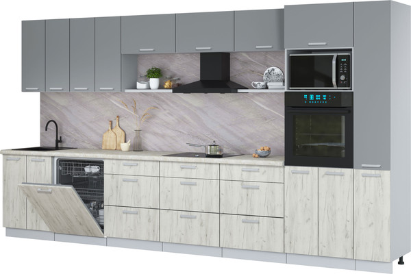 Кухонный гарнитур Интерлиния Мила Лайт 3.9-ПМ1  - фото