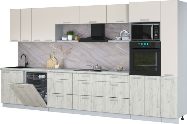 Кухонный гарнитур Интерлиния Мила Лайт 3.9-ПМ1  - фото