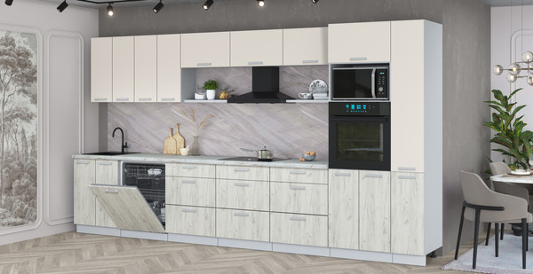 Кухонный гарнитур Интерлиния Мила Лайт 3.9-ПМ1 