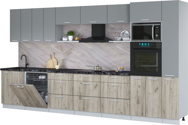 Кухонный гарнитур Интерлиния Мила Лайт 3.9-ПМ1  - фото