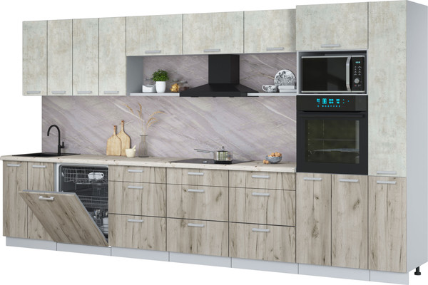 Кухонный гарнитур Интерлиния Мила Лайт 3.9-ПМ1  - фото