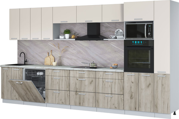 Кухонный гарнитур Интерлиния Мила Лайт 3.9-ПМ1  - фото