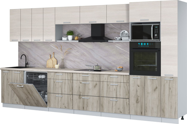 Кухонный гарнитур Интерлиния Мила Лайт 3.9-ПМ1  - фото