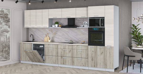 Кухонный гарнитур Интерлиния Мила Лайт 3.9-ПМ1 