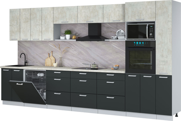 Кухонный гарнитур Интерлиния Мила Лайт 3.9-ПМ1  - фото