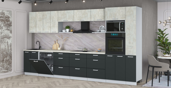 Кухонный гарнитур Интерлиния Мила Лайт 3.9-ПМ1 