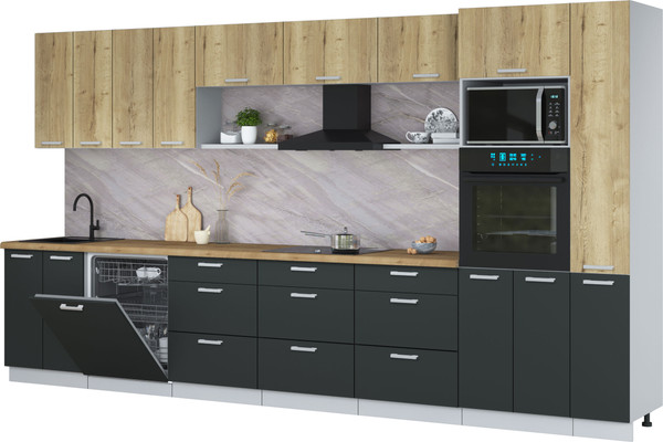 Кухонный гарнитур Интерлиния Мила Лайт 3.9-ПМ1  - фото