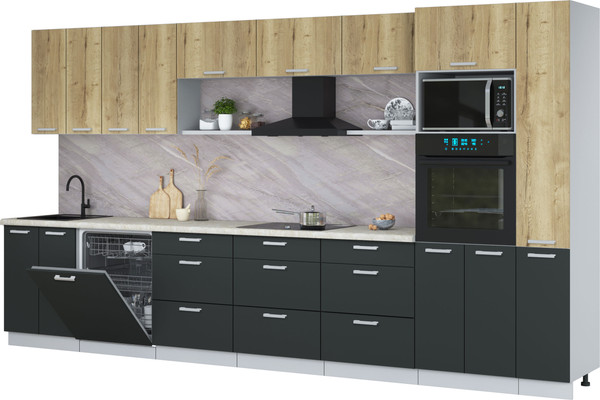 Кухонный гарнитур Интерлиния Мила Лайт 3.9-ПМ1  - фото