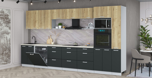 Кухонный гарнитур Интерлиния Мила Лайт 3.9-ПМ1 