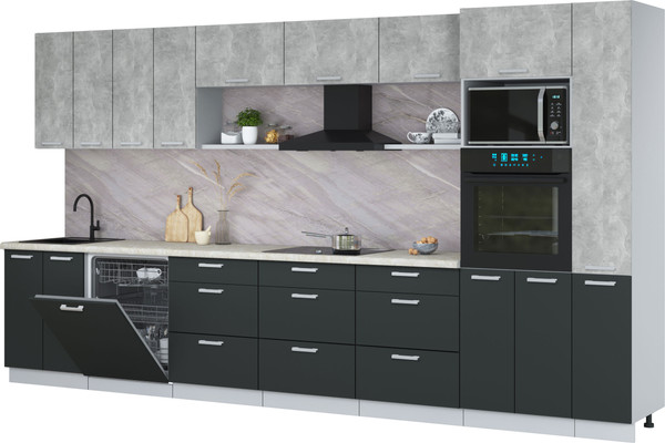 Кухонный гарнитур Интерлиния Мила Лайт 3.9-ПМ1  - фото