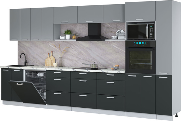 Кухонный гарнитур Интерлиния Мила Лайт 3.9-ПМ1  - фото