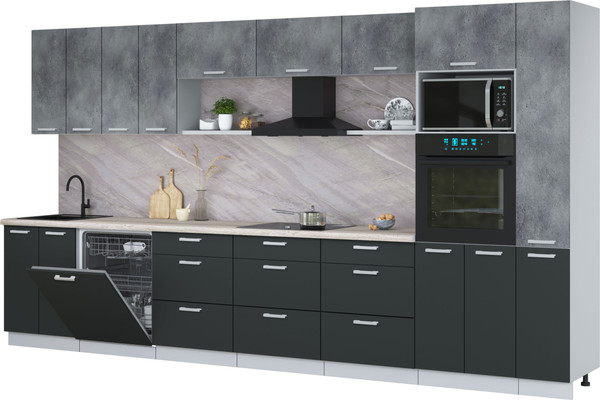 Кухонный гарнитур Интерлиния Мила Лайт 3.9-ПМ1  - фото