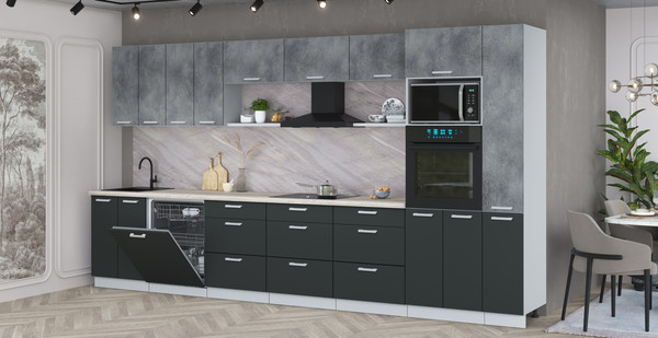 Кухонный гарнитур Интерлиния Мила Лайт 3.9-ПМ1 