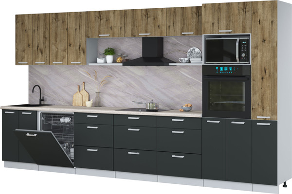 Кухонный гарнитур Интерлиния Мила Лайт 3.9-ПМ1  - фото