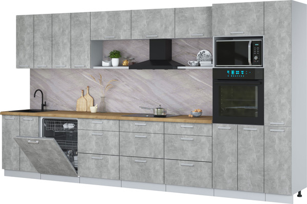 Кухонный гарнитур Интерлиния Мила Лайт 3.9-ПМ1  - фото