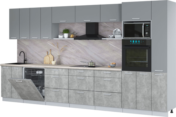 Кухонный гарнитур Интерлиния Мила Лайт 3.9-ПМ1  - фото