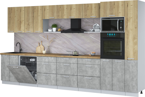 Кухонный гарнитур Интерлиния Мила Лайт 3.9-ПМ1  - фото