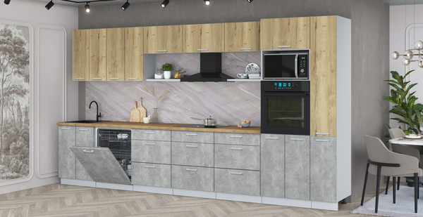 Кухонный гарнитур Интерлиния Мила Лайт 3.9-ПМ1 