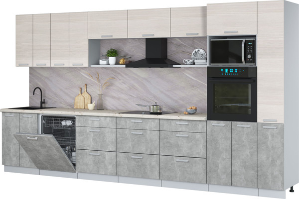 Кухонный гарнитур Интерлиния Мила Лайт 3.9-ПМ1  - фото